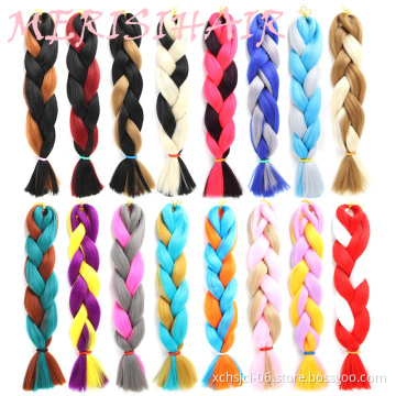 Synthetic Candy Color Braiding Hair 24Inch 100g Mix Candy Color Synthetic Jumbo Braids Hair Jumbo Braid Colorful Hair for Women